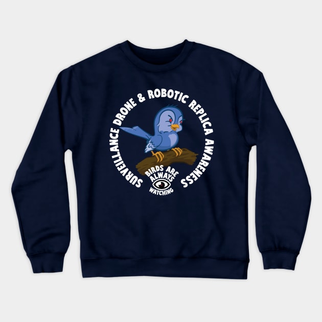 Surveillance Drone and Robotic Replica Awareness Crewneck Sweatshirt by Pufahl